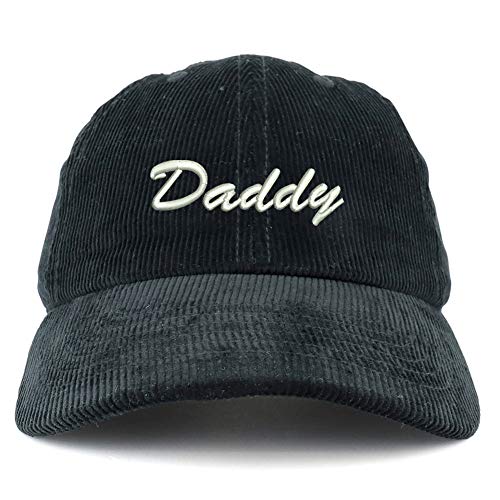 Trendy Apparel Shop Daddy Script Font Cotton Corduroy Unstructured Baseball Cap