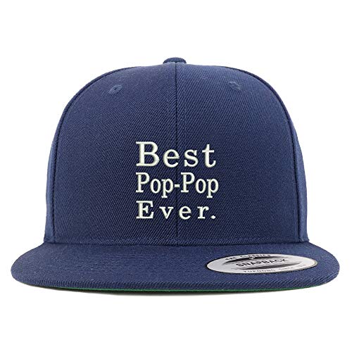 Trendy Apparel Shop Best Pop Pop Ever Structured Flatbill Snapback Cap