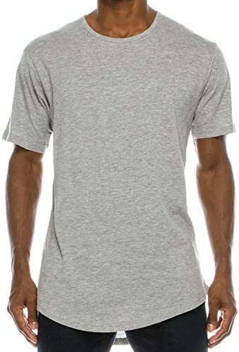 Trendy Apparel Shop Men's Light Weight Drop Tail Cotton T-Shirt