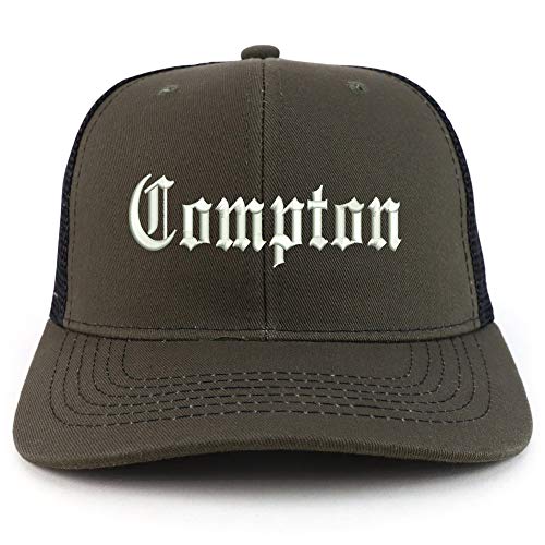 Trendy Apparel Shop Compton City Old English Two Tone Trucker Baseball Cap