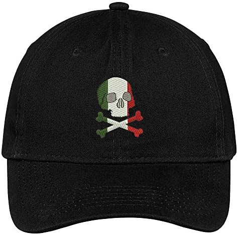 Trendy Apparel Shop Italy Flag Skull Embroidered Cap Premium Cotton Dad Hat