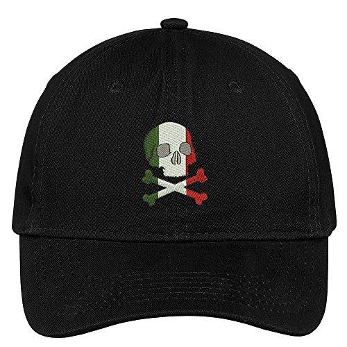 Trendy Apparel Shop Italy Flag Skull Embroidered Cap Premium Cotton Dad Hat
