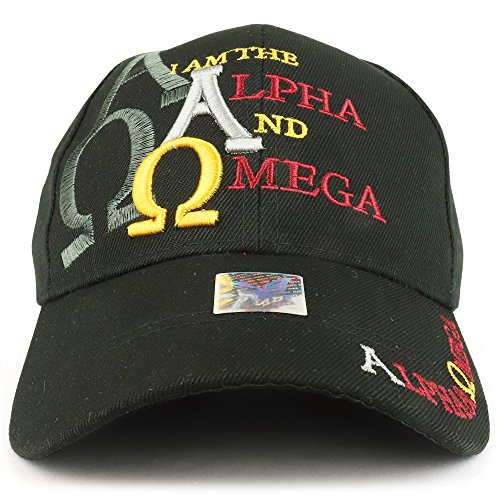 Trendy Apparel Shop I am The Alpha and Omega Embroidered Christian Baseball Cap