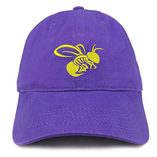 Trendy Apparel Shop Yellow Jacket Bee Embroidered Unstructured Cotton Dad Hat