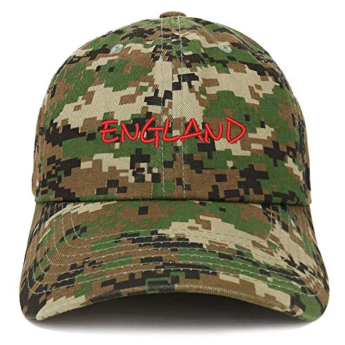 Trendy Apparel Shop England Text Embroidered Soft Crown 100% Brushed Cotton Cap