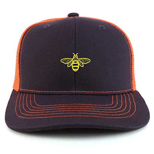 Trendy Apparel Shop Bee Embroidered Two Tone Mesh Back Trucker Baseball Cap