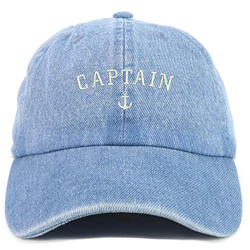 Trendy Apparel Shop Youth Captain Anchor Adjustable Soft Crown Baseball Cap