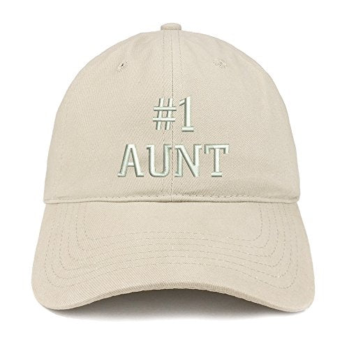 Trendy Apparel Shop Number 1 Aunt Embroidered Low Profile Soft Cotton Baseball Cap