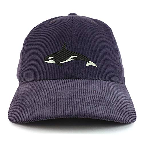 Trendy Apparel Shop Orca Killer Whale Cotton Corduroy Unstructured Baseball Cap