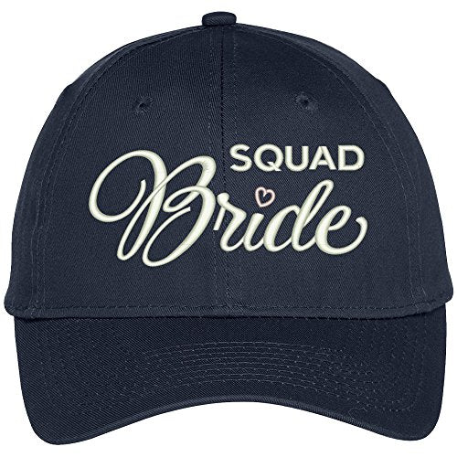 Trendy Apparel Shop Bride Squad Embroidered Adjustable Cotton Baseball Cap