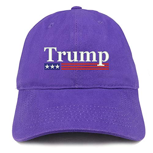 Trendy Apparel Shop Trump USA Flag Embroidered 100% Cotton Adjustable Cap Dad Hat