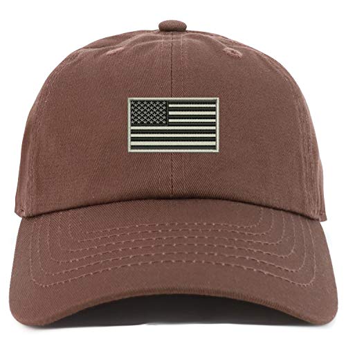 Trendy Apparel Shop Youth Sized Grey American Flag Embroidered Adjustable Unstructured Baseball Cap