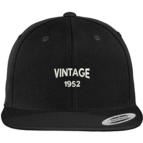 Trendy Apparel Shop Small Vintage 1952 Embroidered 67th Birthday Flat Bill Snapback Baseball Cap