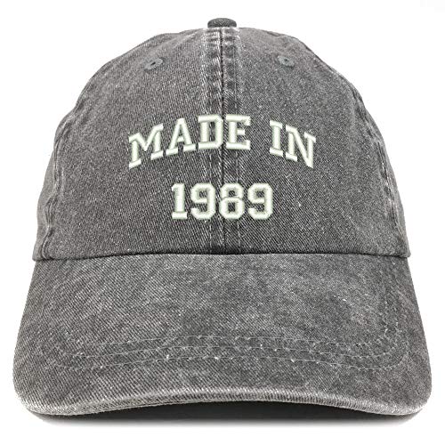 Trendy Apparel Shop Made in 1989 Text Embroidered 32nd Birthday Washed Cap