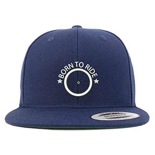 Trendy Apparel Shop Born to Ride Embroidered Flat Bill Snapback Cap