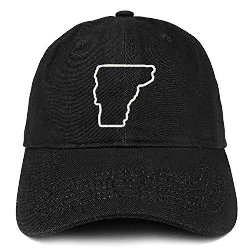 Trendy Apparel Shop Vermont State Outline State Embroidered Cotton Dad Hat