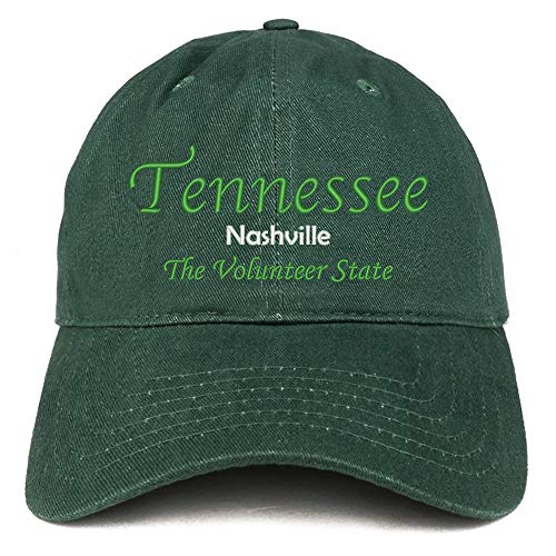 Trendy Apparel Shop Tennessee Nashville Embroidered Soft Crown 100% Brushed Cotton Cap