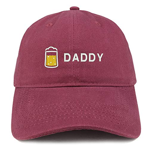 Trendy Apparel Shop Daddy with Beer Embroidered Brushed Cotton Cap