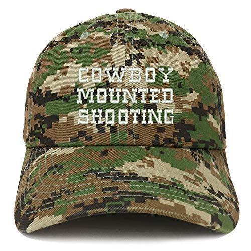 Trendy Apparel Shop Cowboy Mounted Shooting Soft Crown 100% Brushed Cotton Cap