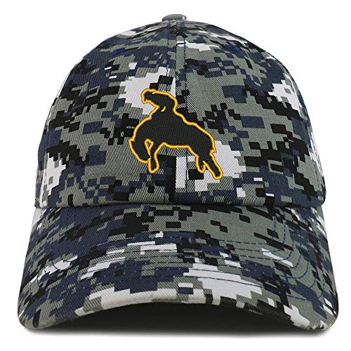 Trendy Apparel Shop Bronco Rider Embroidered Soft Crown 100% Brushed Cotton Cap