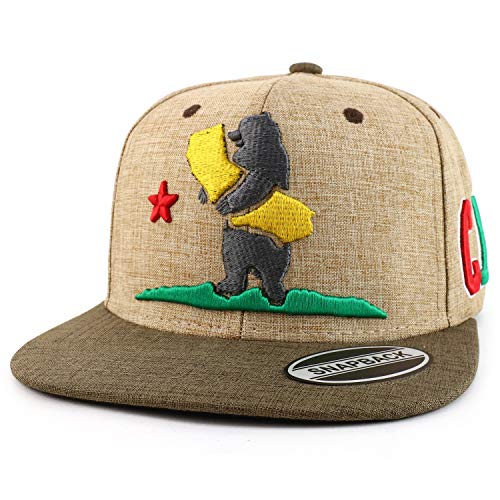 Trendy Apparel Shop California Stand Bear 3D Embroidered Two-Tone Snapback Cap