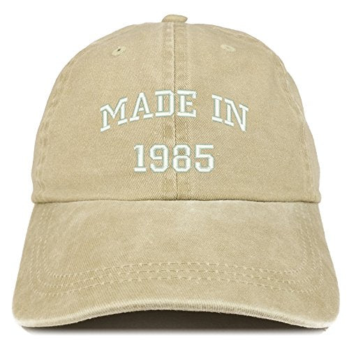 Trendy Apparel Shop Made in 1985 Text Embroidered 36th Birthday Washed Cap