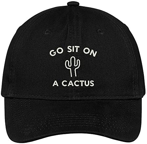Trendy Apparel Shop Go Sit On A Cactus Embroidered 100% Quality Brushed Cotton Baseball Cap