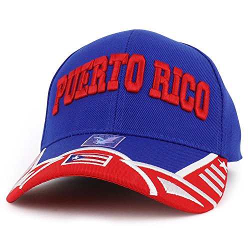 Trendy Apparel Shop Puerto Rico 3D Embroidered Structured Flag Bill Baseball Cap