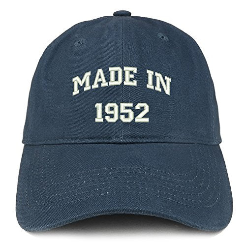 Trendy Apparel Shop Made in 1952 Text Embroidered 69th Birthday Brushed Cotton Cap