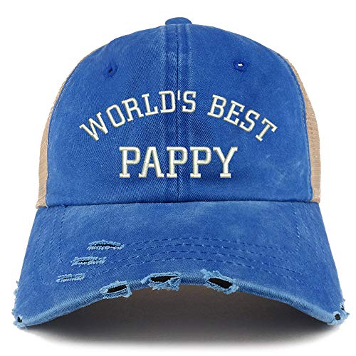 Trendy Apparel Shop World's Best Pappy Washed Front Mesh Back Frayed Bill Cap