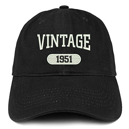 Trendy Apparel Shop Vintage 1951 Embroidered 70th Birthday Relaxed Fitting Cotton Cap