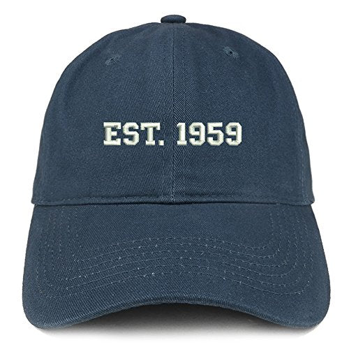 Trendy Apparel Shop EST 1959 Embroidered - 62nd Birthday Gift Soft Cotton Baseball Cap
