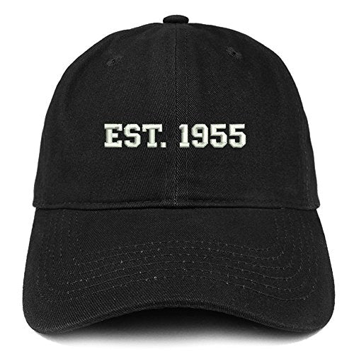 Trendy Apparel Shop EST 1955 Embroidered - 66th Birthday Gift Soft Cotton Baseball Cap