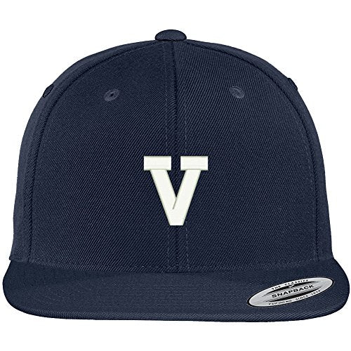 Trendy Apparel Shop Letter V Collegiate Varsity Font Initial Embroidered Baseball Cap