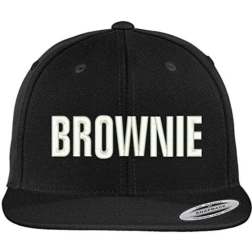 Trendy Apparel Shop Brownie Embroidered Flat Bill Adjustable Snapback Cap