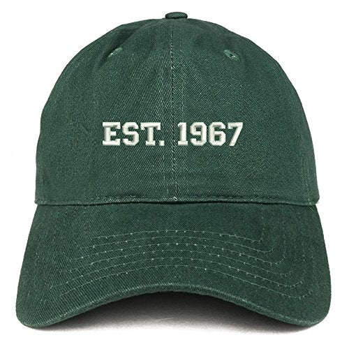 Trendy Apparel Shop EST 1967 Embroidered - 54th Birthday Gift Soft Cotton Baseball Cap