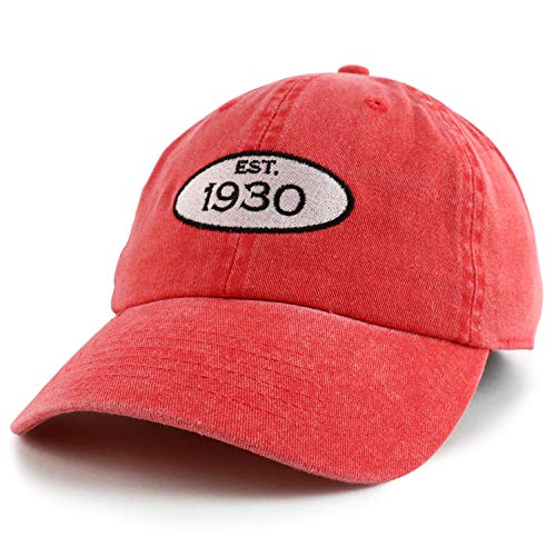 Trendy Apparel Shop 90th Birthday Established 1931 Washed Cotton Adjustable Cap