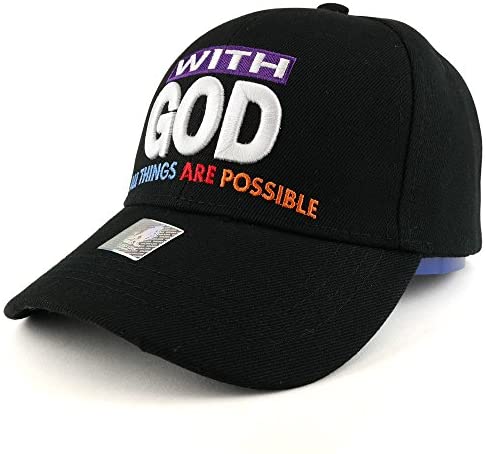 Trendy Apparel Shop with GOD All Things are Possible Embroidered Structured Baseball Cap