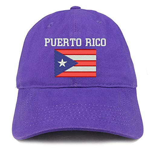 Trendy Apparel Shop Puerto Rico Embroidered Soft Crown 100% Brushed Cotton Cap