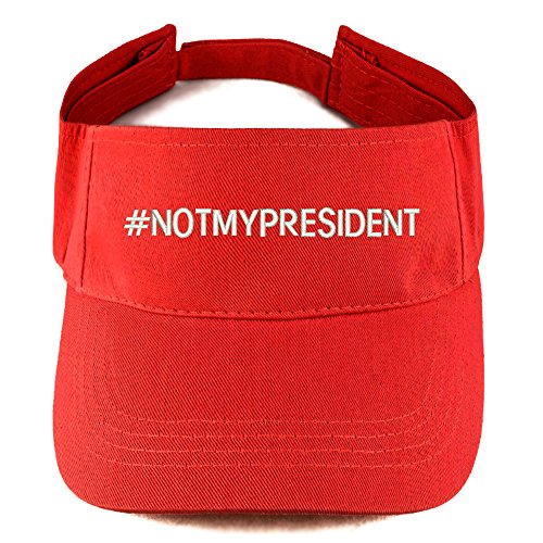 Trendy Apparel Shop Hashtag Not My President Embroidered 100% Cotton Adjustable Visor
