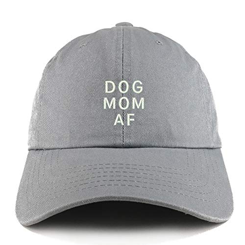 Trendy Apparel Shop Dog Mom AF Embroidered Solid Adjustable Unstructured Hat