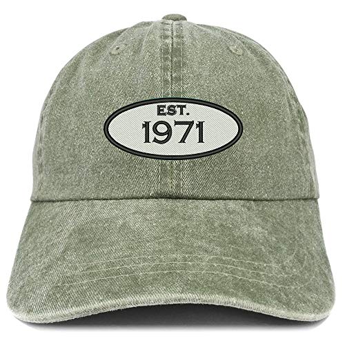 Trendy Apparel Shop 50th Birthday Established 1971 Washed Cotton Adjustable Cap