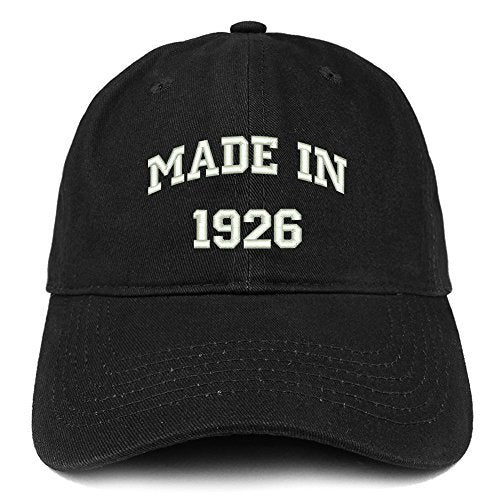Trendy Apparel Shop Made in 1926 Text Embroidered 95th Birthday Brushed Cotton Cap