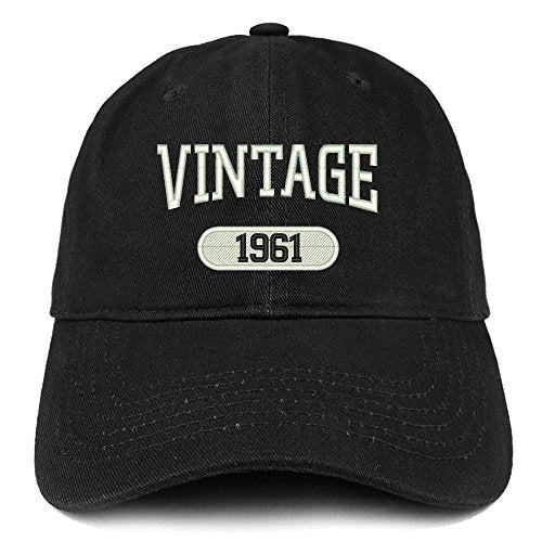 Trendy Apparel Shop Vintage 1961 Embroidered 60th Birthday Relaxed Fitting Cotton Cap