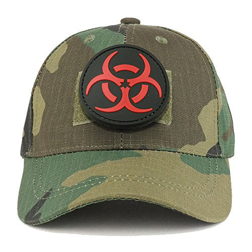 Trendy Apparel Shop Youth Virus Biohazard Circular Rubber Patch On Tactical Cap
