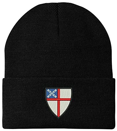 Trendy Apparel Shop Episcopal Shield Embroidered Winter Long Cuff Beanie