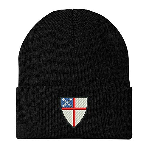 Trendy Apparel Shop Episcopal Shield Embroidered Winter Long Cuff Beanie