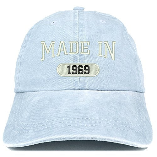 Trendy Apparel Shop Made in 1969 Embroidered 52nd Birthday Washed Baseball Cap