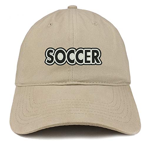 Trendy Apparel Shop Soccer Embroidered Soft Crown 100% Brushed Cotton Cap
