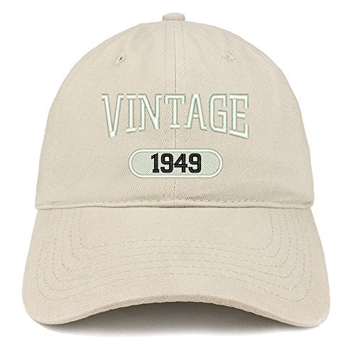 Trendy Apparel Shop Vintage 1949 Embroidered 72nd Birthday Relaxed Fitting Cotton Cap
